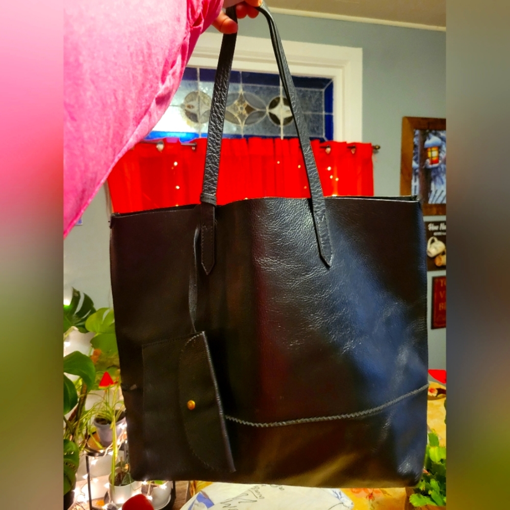 Leather shoulder bag -  J Crew - Black